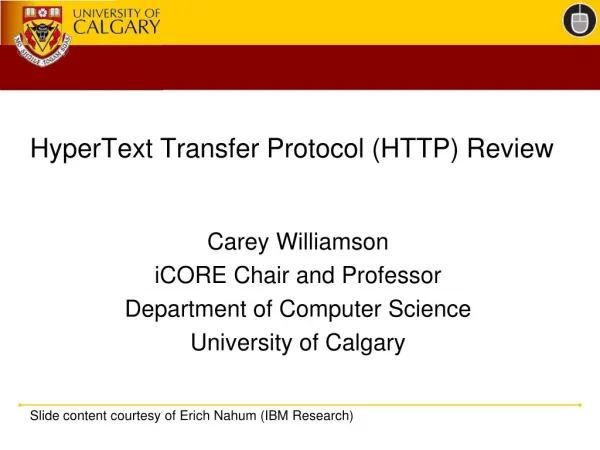 HyperText Transfer Protocol (HTTP) Review