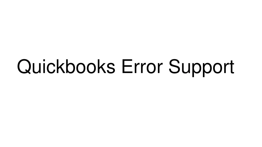 quickbooks error support