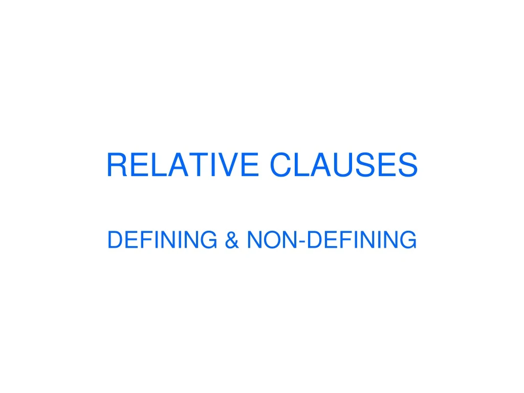 relative clauses