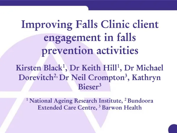 Improving Falls Clinic client engagement in falls prevention activities