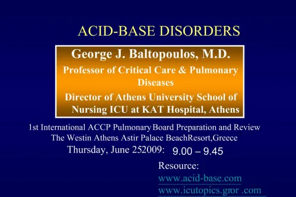 ACID-BASE DISORDERS