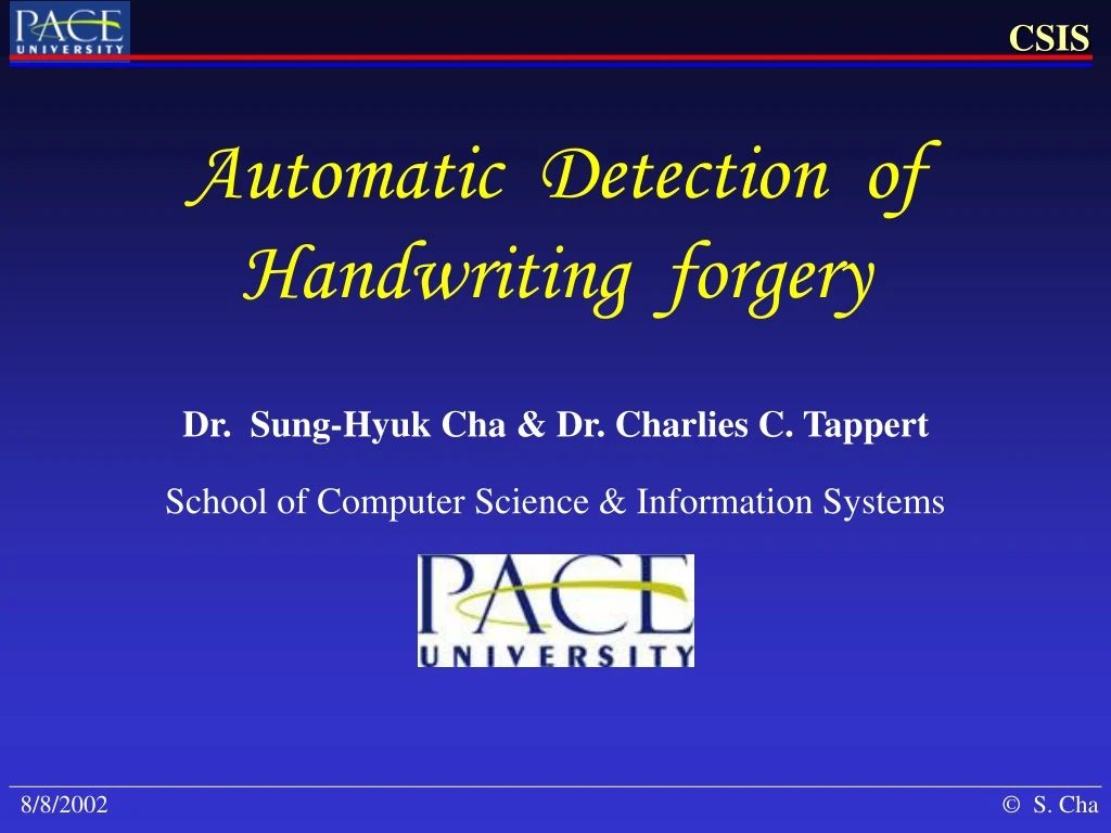 automatic detection of handwriting forgery