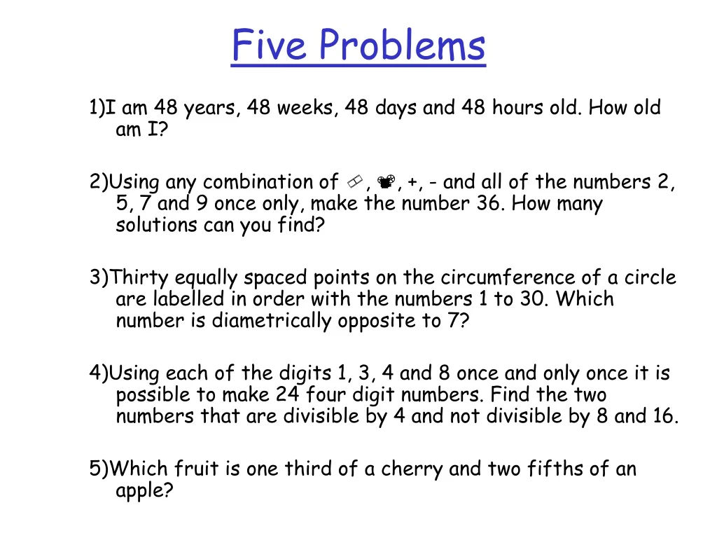 five problems