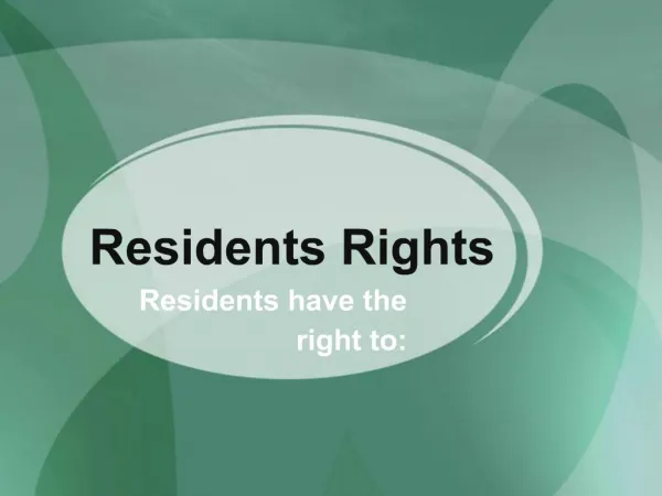 Residents Rights