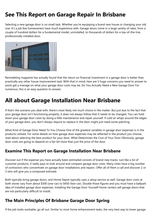 An Unbiased View of Garage Installation Near Brisbane