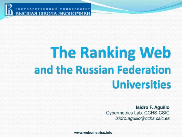 The Ranking Web and the Russian Federation Universities