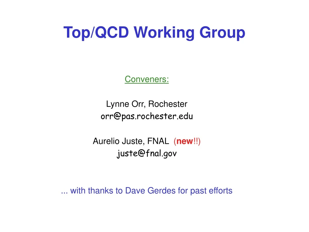 top qcd working group