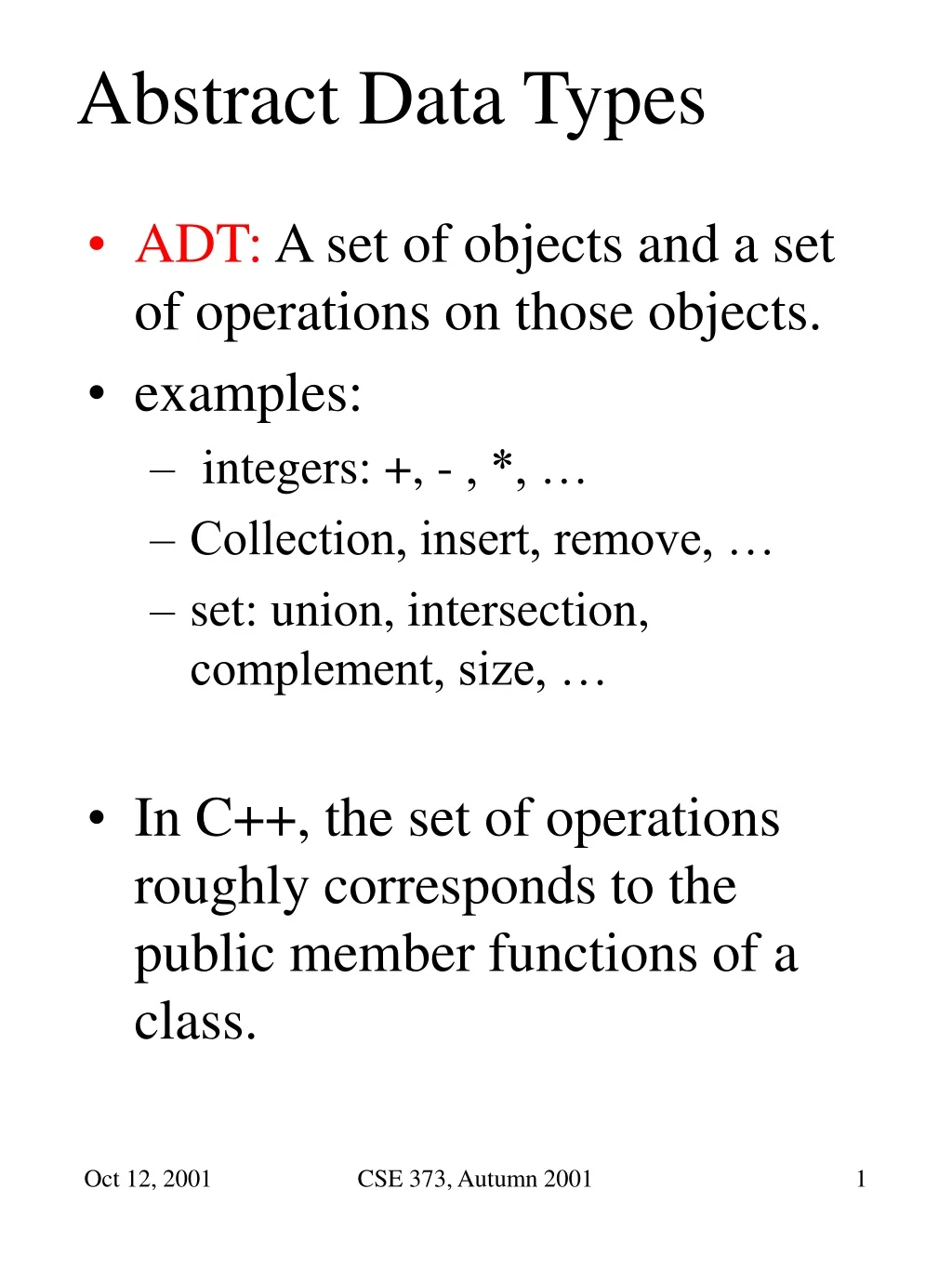 abstract data types