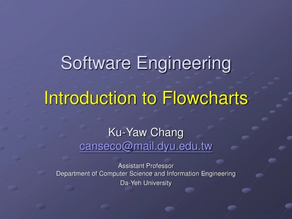 Software Engineering Introduction to Flowcharts