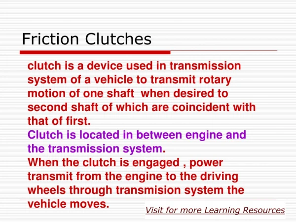 Friction Clutches