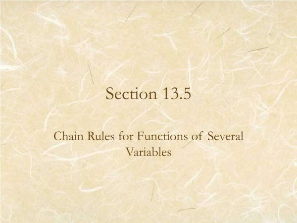 Section 13.5