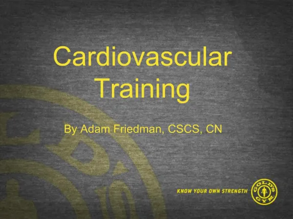 Cardiovascular Training