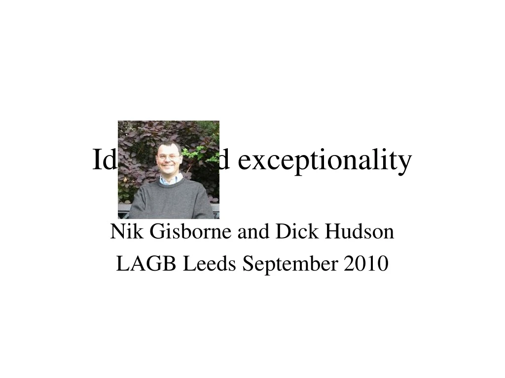 idioms and exceptionality