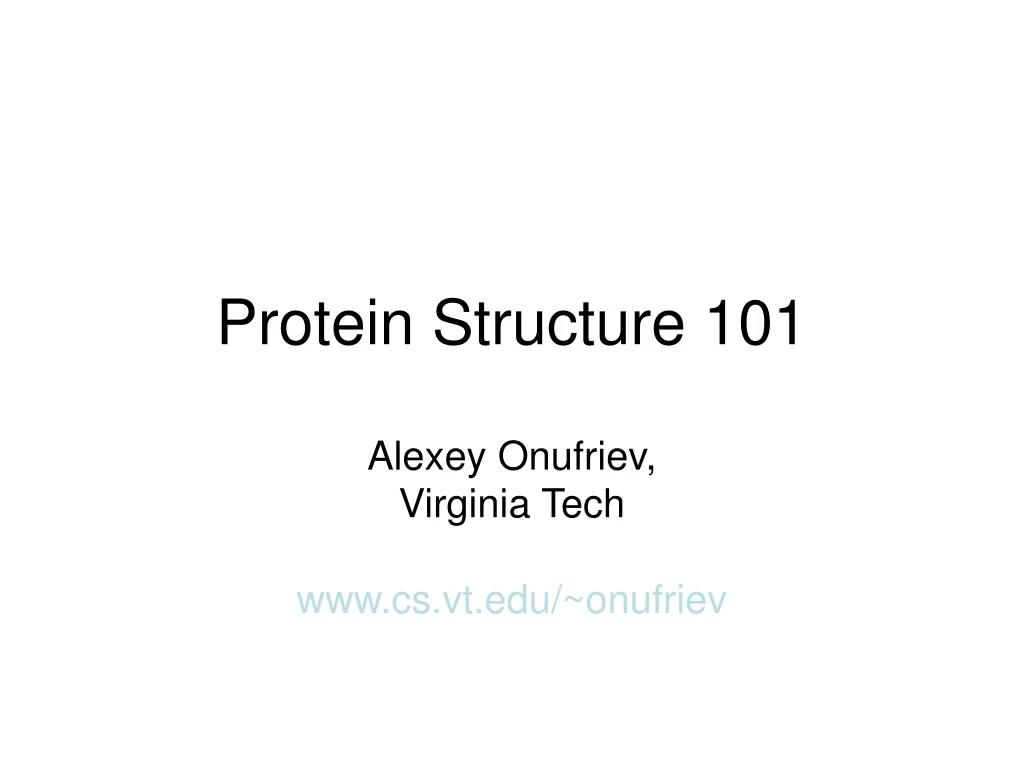 protein structure 101