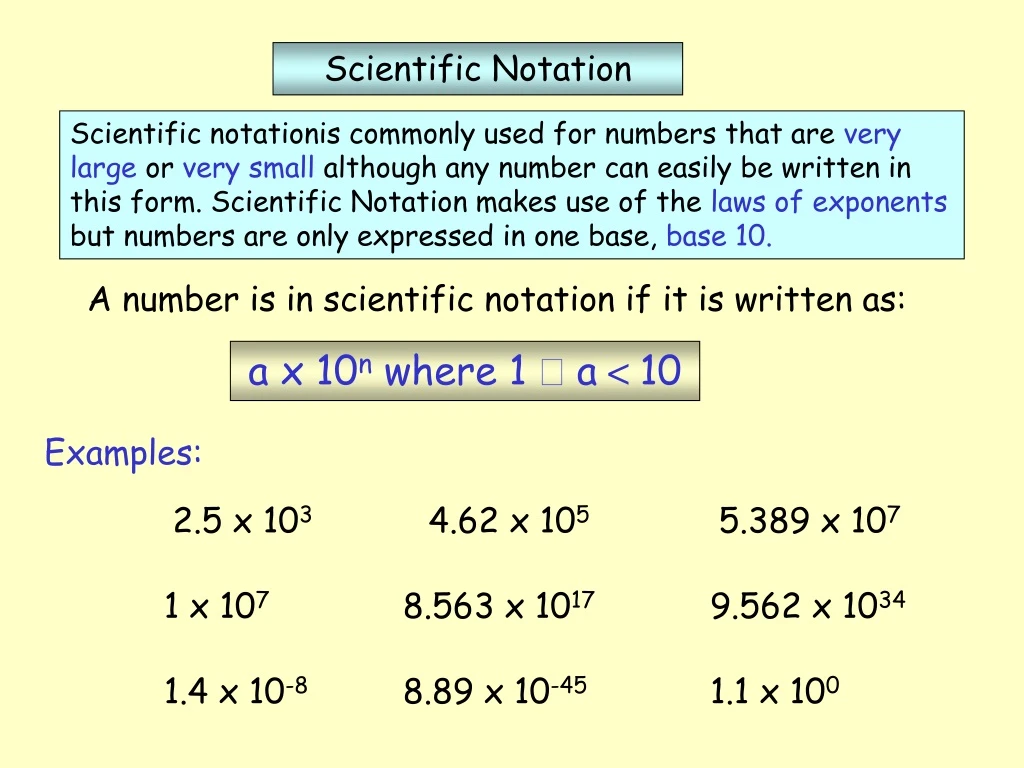 a number is in scientific notation