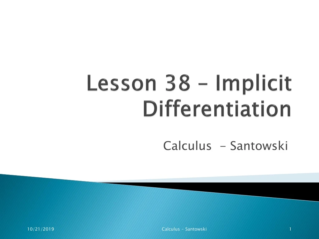 lesson 38 implicit differentiation