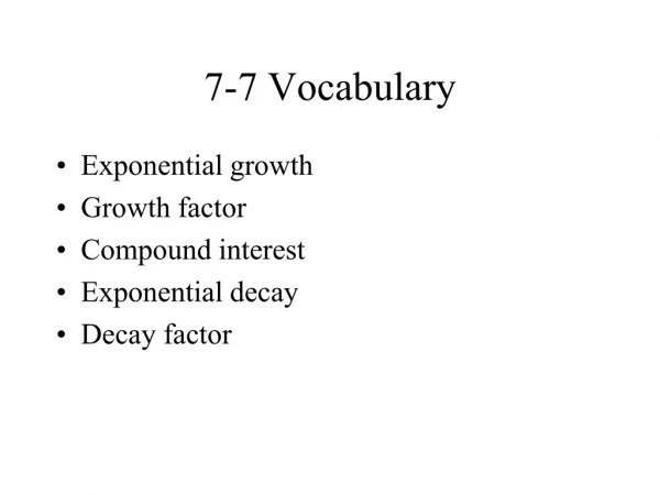 7-7 Vocabulary