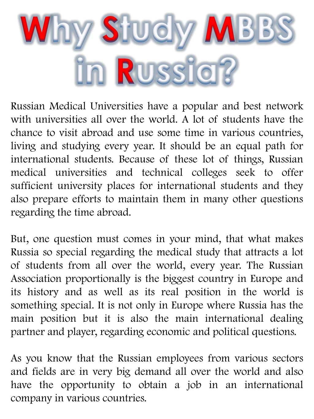 russian medical universities have a popular