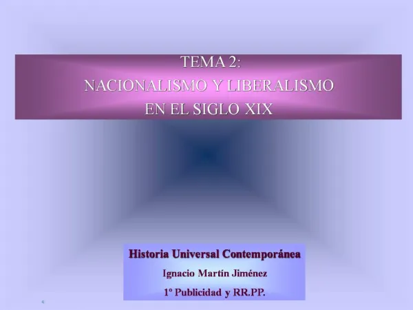 Historia Universal Contempor nea Ignacio Mart n Jim nez 1 Publicidad y RR.PP.