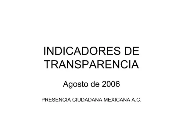 INDICADORES DE TRANSPARENCIA