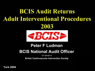 BCIS Audit Returns Adult Interventional Procedures 2003 - slide 1