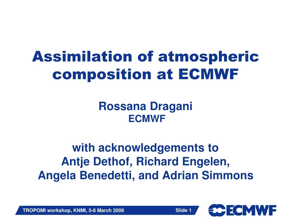 assimilation of atmospheric composition at ecmwf