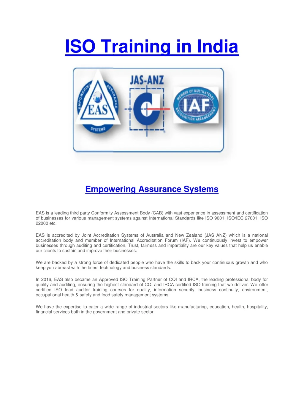 iso training in india iso training in india