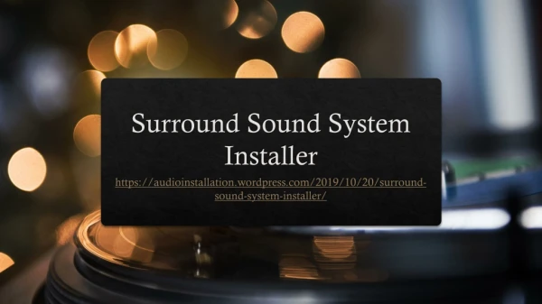 Surround Sound System Installer