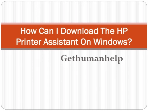 How can I download the HP printer assistant on Windows?