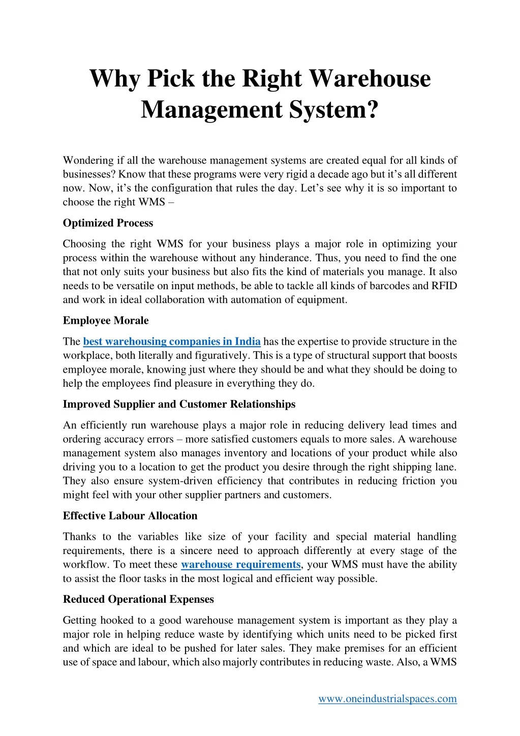 why pick the right warehouse management system