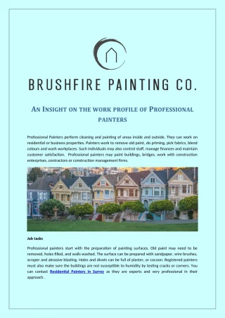 Residential Painters In Surrey - Professional Painters