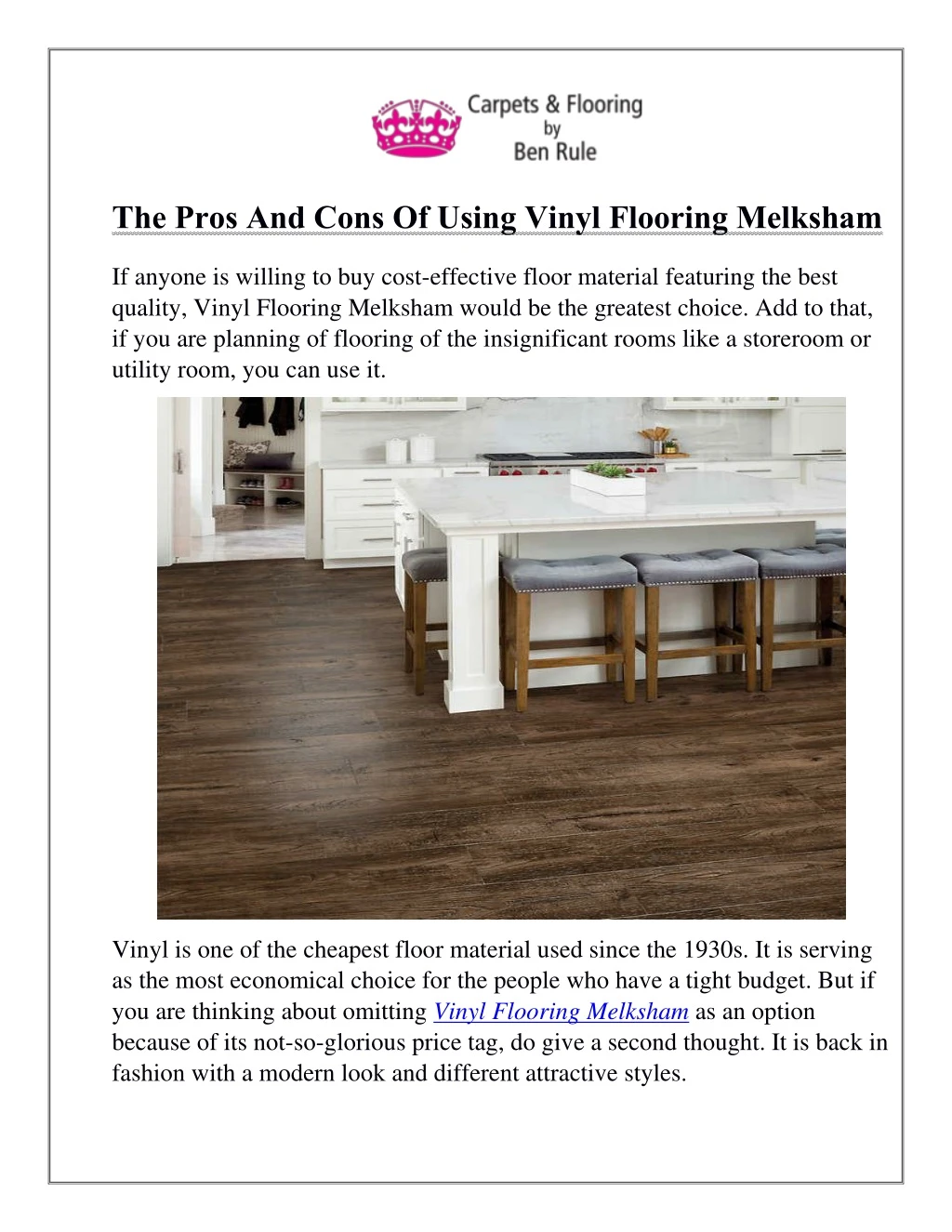 the pros and cons of using vinyl flooring melksham