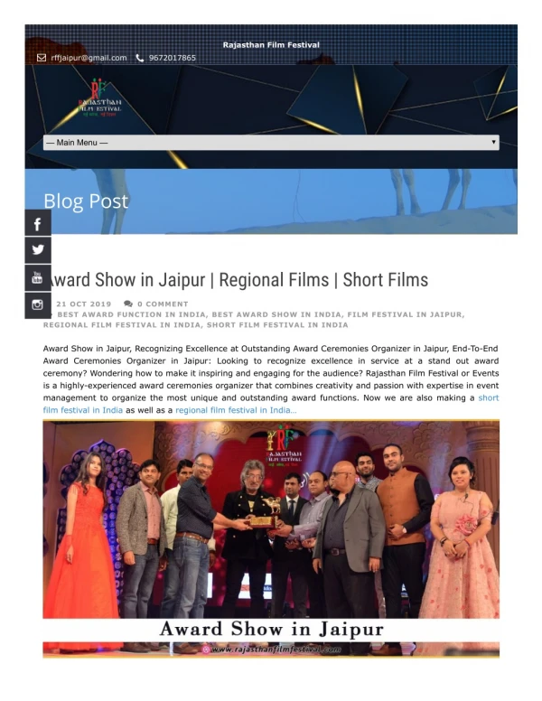 Award show in Jaipur, Rajasthan, india