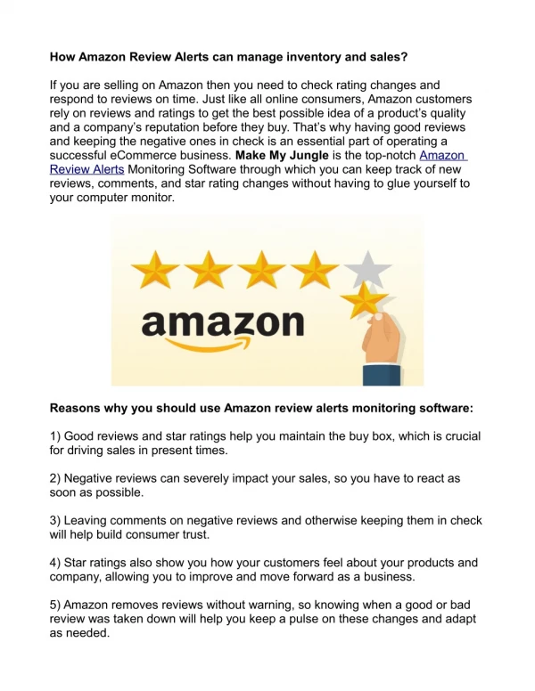 Amazon Reviews Alerts Tool