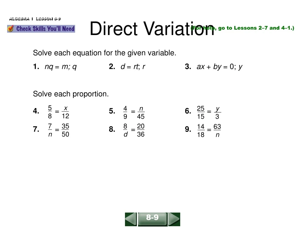 direct variation