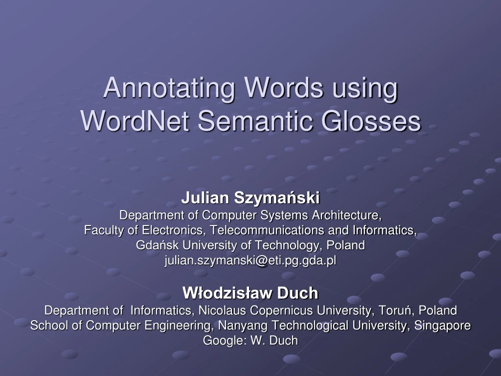 annotating words using wordnet semantic glosses