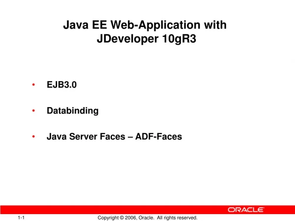 Java EE Web-Application with JDeveloper 10gR3