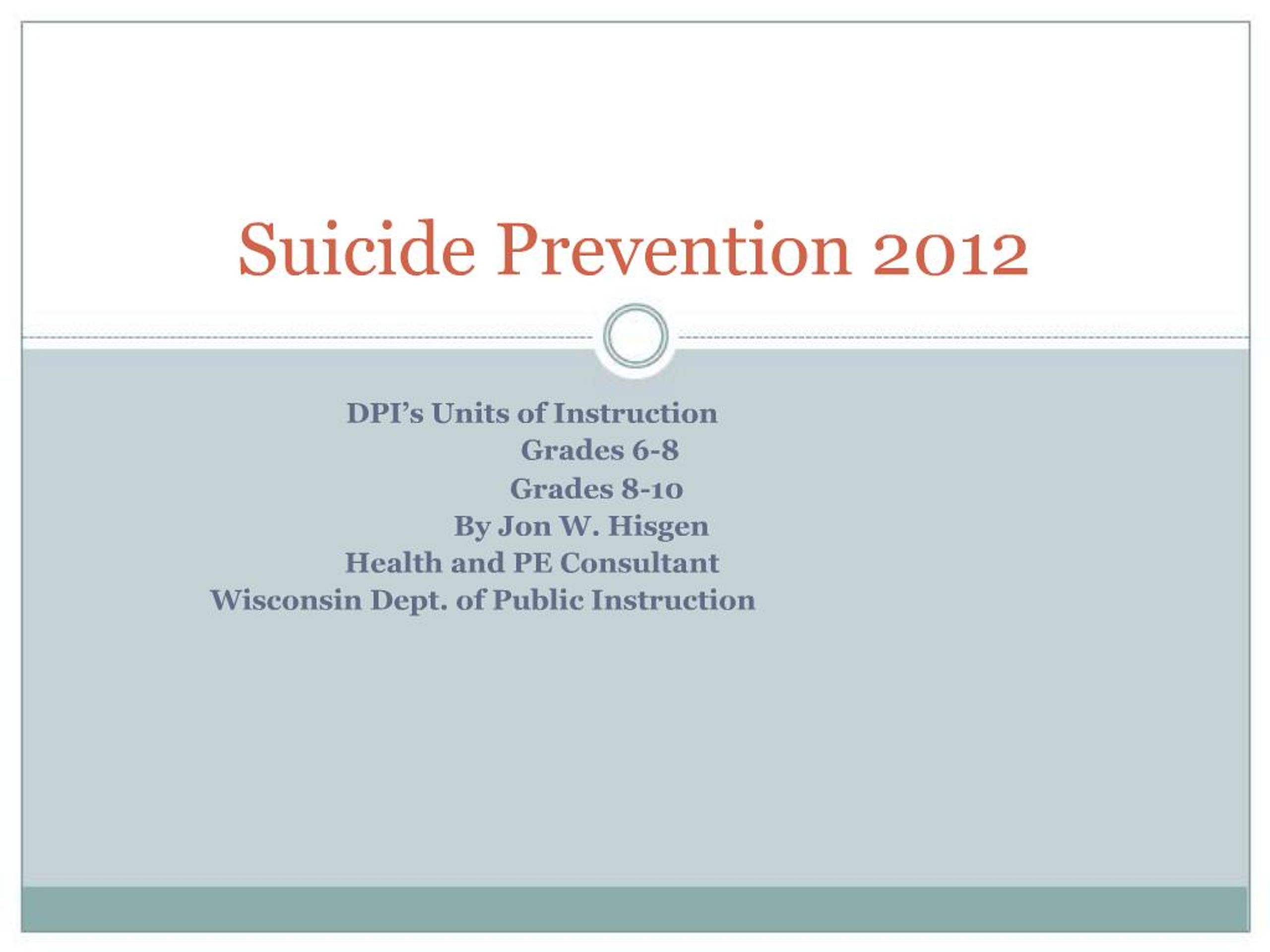 PPT - Suicide Prevention 2012 PowerPoint Presentation, free download ...