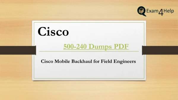Success Is About the Corner with Cisco 500-240 Dumps PDF | Exam4Help