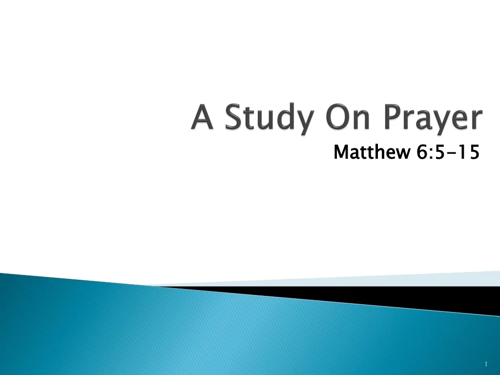 a study on prayer