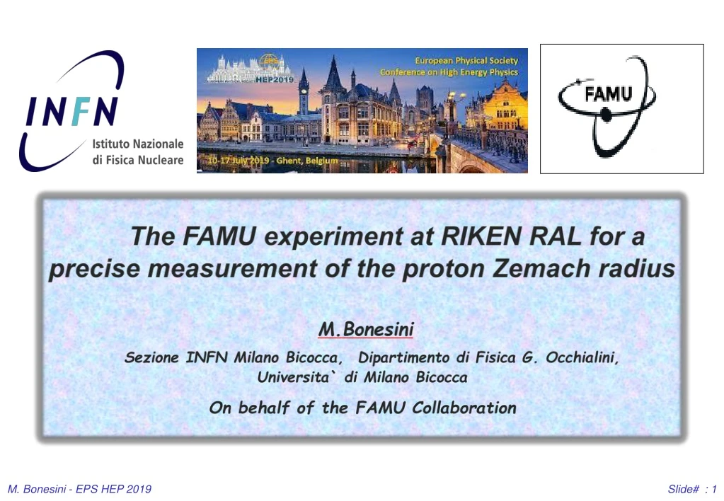 the famu experiment at riken ral for a precise