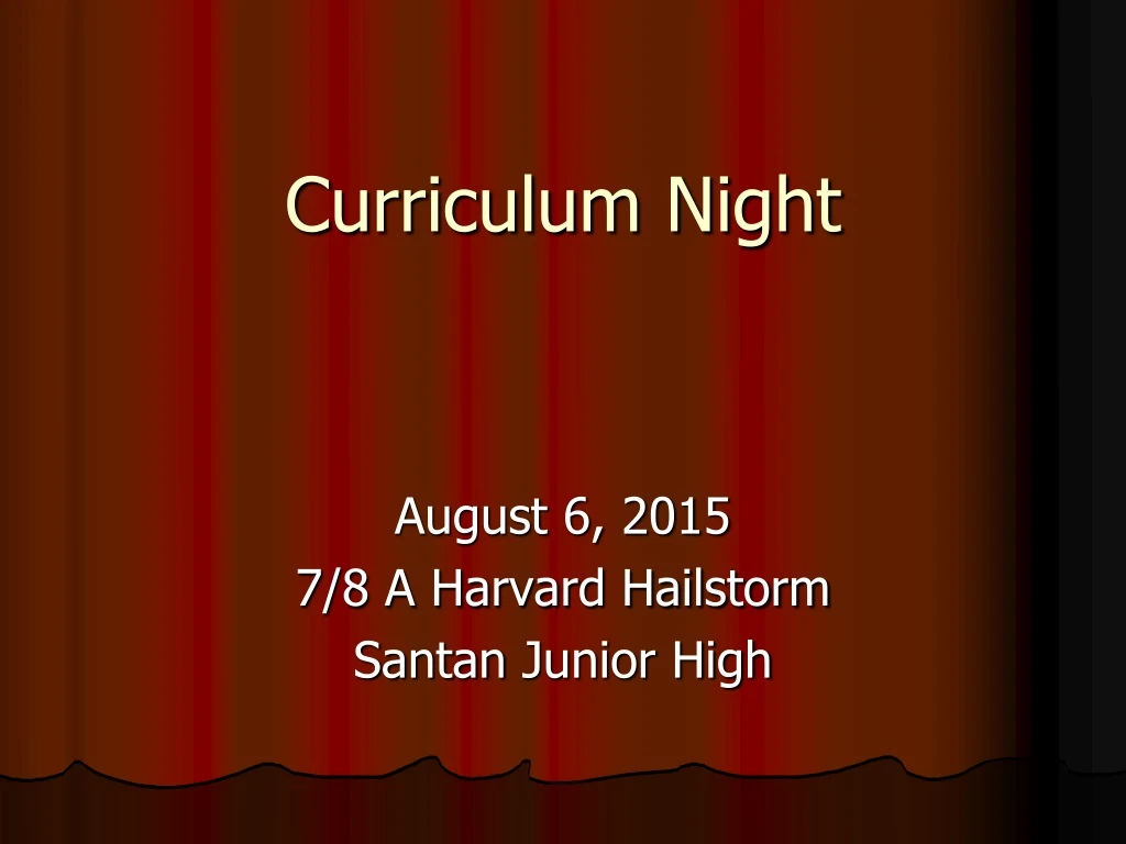 curriculum night