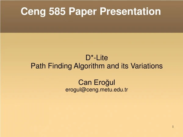 Ceng 585 Paper Presentation