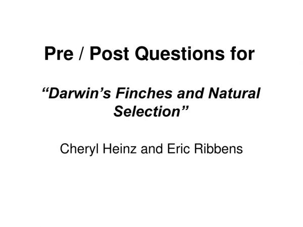 “Darwin’s Finches and Natural Selection”
