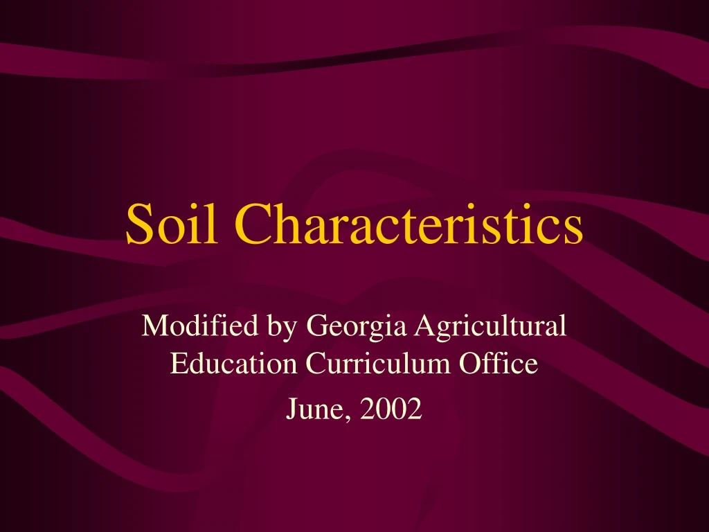 soil characteristics