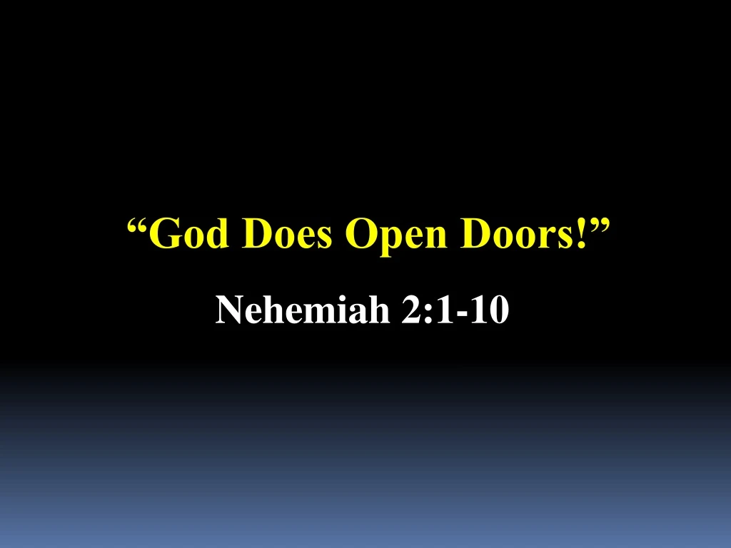 god does open doors