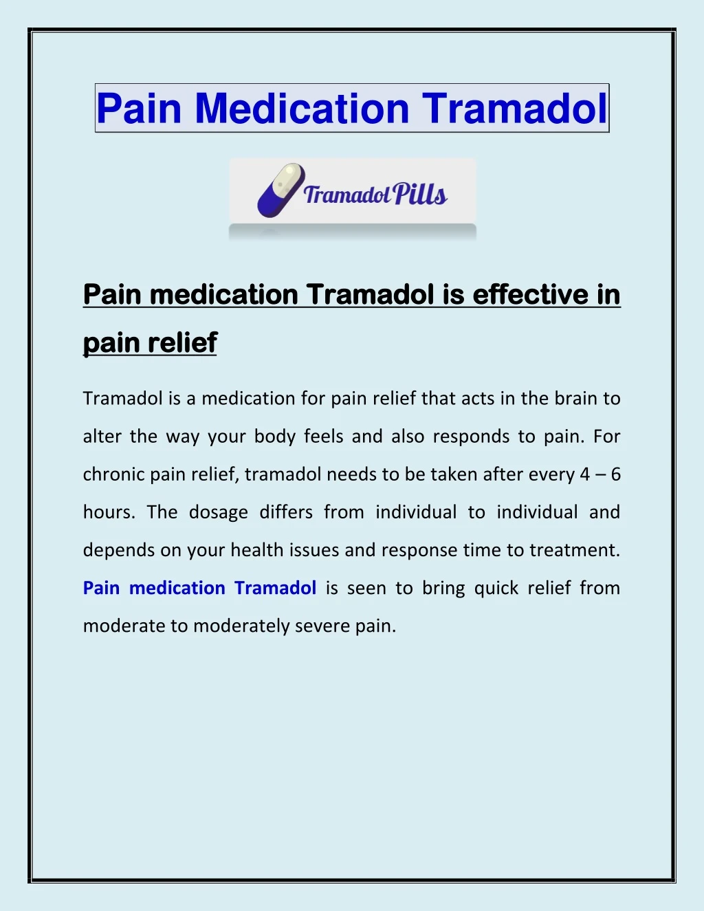 pain medication tramadol
