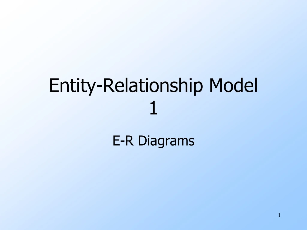 entity relationship model 1