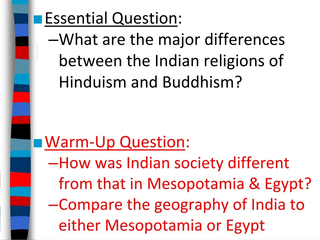 essential question what are the major differences