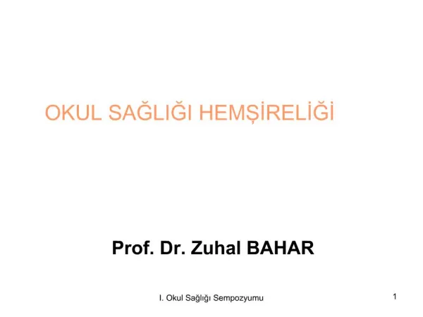 Prof. Dr. Zuhal BAHAR